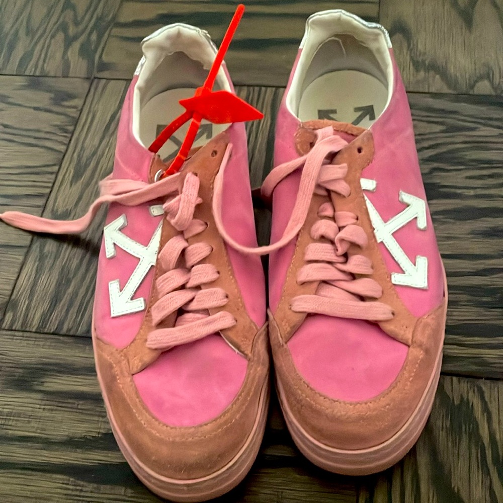 Off White pink and silver woman’s sneakers